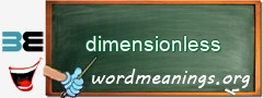 WordMeaning blackboard for dimensionless